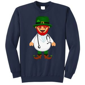 Nurse's Scrubs Stethoscope Wearing Leprechaun Gifts Sweatshirt