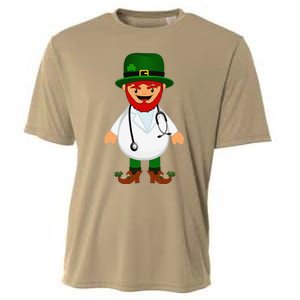 Nurse's Scrubs Stethoscope Wearing Leprechaun Gifts Cooling Performance Crew T-Shirt