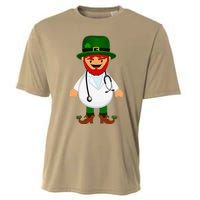 Nurse's Scrubs Stethoscope Wearing Leprechaun Gifts Cooling Performance Crew T-Shirt