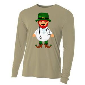 Nurse's Scrubs Stethoscope Wearing Leprechaun Gifts Cooling Performance Long Sleeve Crew