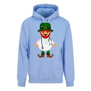 Nurse's Scrubs Stethoscope Wearing Leprechaun Gifts Unisex Surf Hoodie