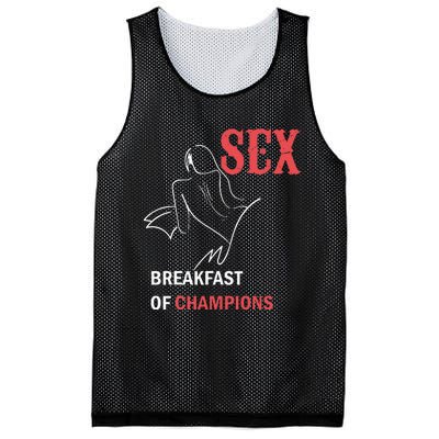 Naughty Saying Sex Breakfast Of Champions Mesh Reversible Basketball Jersey Tank