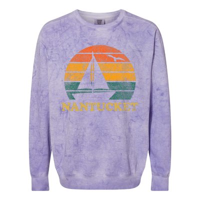 Nantucket Sailboat Sunset Nantucket Colorblast Crewneck Sweatshirt