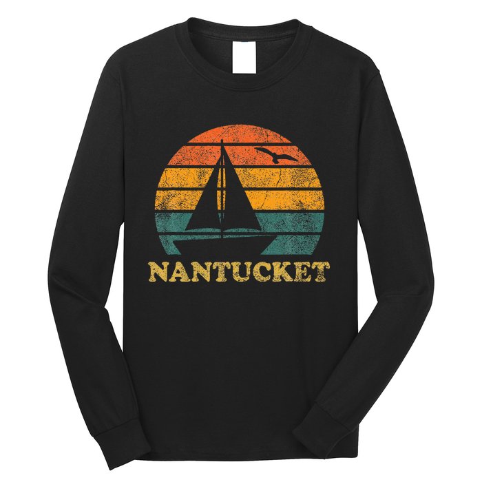 Nantucket Sailboat Sunset Nantucket Long Sleeve Shirt