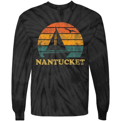 Nantucket Sailboat Sunset Nantucket Tie-Dye Long Sleeve Shirt