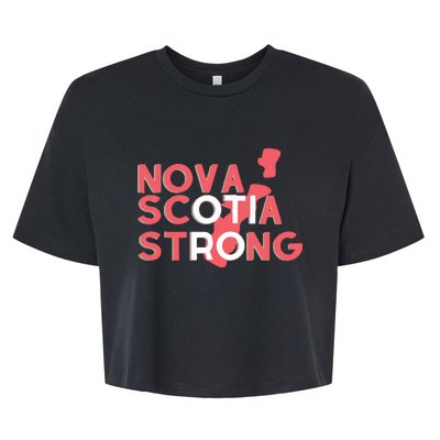 Nova Scotia Strong Typographic Design Bella+Canvas Jersey Crop Tee