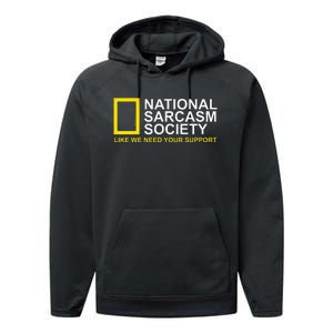 National Sarcasm Society Satirical Parody Design Men & Women Performance Fleece Hoodie