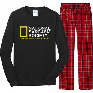 National Sarcasm Society Satirical Parody Design Men & Women Long Sleeve Pajama Set