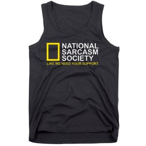 National Sarcasm Society Satirical Parody Design Men & Women Tank Top