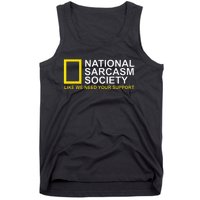 National Sarcasm Society Satirical Parody Design Men & Women Tank Top