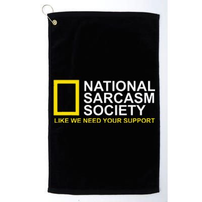 National Sarcasm Society Satirical Parody Design Men & Women Platinum Collection Golf Towel