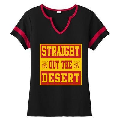 Noble Shrine Straight Out The Desert Mason Fathers Day Gift Ladies Halftime Notch Neck Tee