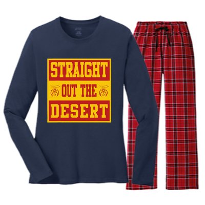 Noble Shrine Straight Out The Desert Mason Fathers Day Gift Women's Long Sleeve Flannel Pajama Set 