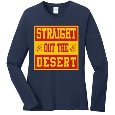 Noble Shrine Straight Out The Desert Mason Fathers Day Gift Ladies Long Sleeve Shirt