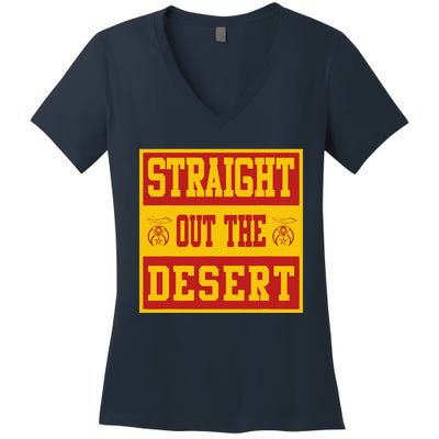 Noble Shrine Straight Out The Desert Mason Fathers Day Gift Women's V-Neck T-Shirt