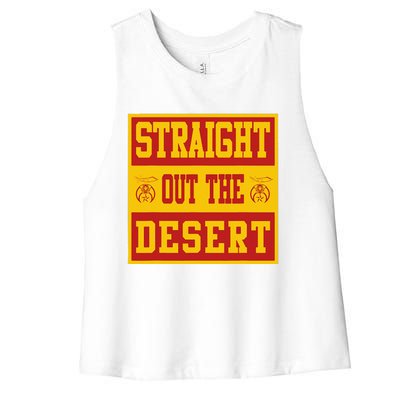 Noble Shrine Straight Out The Desert Mason Fathers Day Gift Women's Racerback Cropped Tank