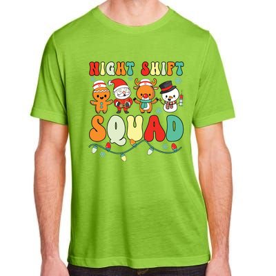 Night Shift Squad Gingerbread Santa Reindeer Snowman Xmas Adult ChromaSoft Performance T-Shirt