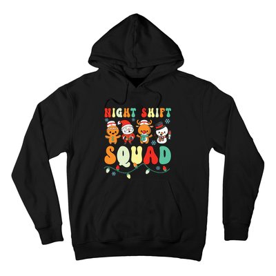 Night Shift Squad Gingerbread Santa Reindeer Snowman Xmas Hoodie