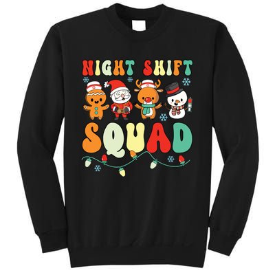 Night Shift Squad Gingerbread Santa Reindeer Snowman Xmas Sweatshirt