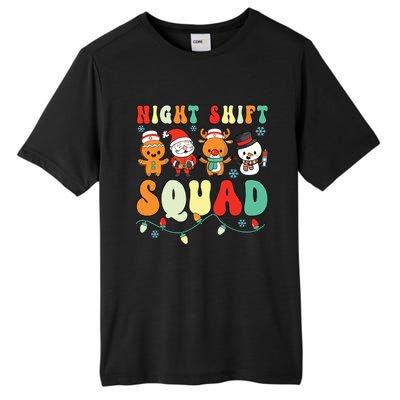 Night Shift Squad Gingerbread Santa Reindeer Snowman Xmas Tall Fusion ChromaSoft Performance T-Shirt