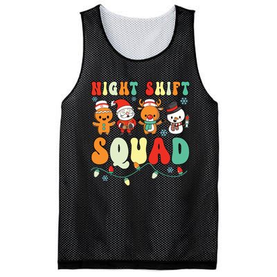 Night Shift Squad Gingerbread Santa Reindeer Snowman Xmas Mesh Reversible Basketball Jersey Tank