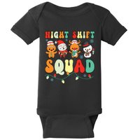 Night Shift Squad Gingerbread Santa Reindeer Snowman Xmas Baby Bodysuit