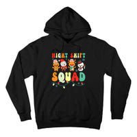 Night Shift Squad Gingerbread Santa Reindeer Snowman Xmas Tall Hoodie