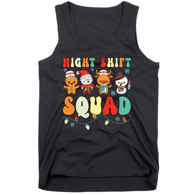 Night Shift Squad Gingerbread Santa Reindeer Snowman Xmas Tank Top