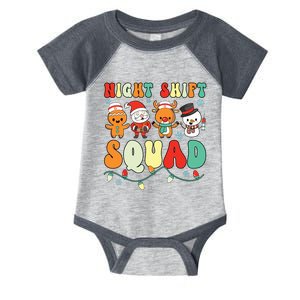 Night Shift Squad Gingerbread Santa Reindeer Snowman Xmas Infant Baby Jersey Bodysuit