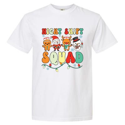 Night Shift Squad Gingerbread Santa Reindeer Snowman Xmas Garment-Dyed Heavyweight T-Shirt