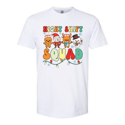 Night Shift Squad Gingerbread Santa Reindeer Snowman Xmas Softstyle CVC T-Shirt