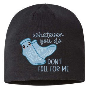 Non Slip Socks Dont Fall For Me Funny PCT CNA Nurse Sustainable Beanie