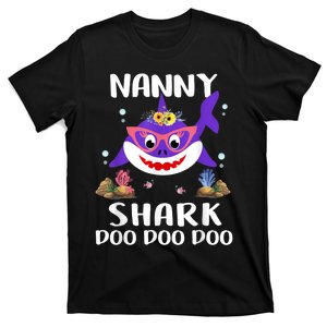 Nanny Shark Shirt Mothers Day Gift Idea For Mother Wife T-Shirt