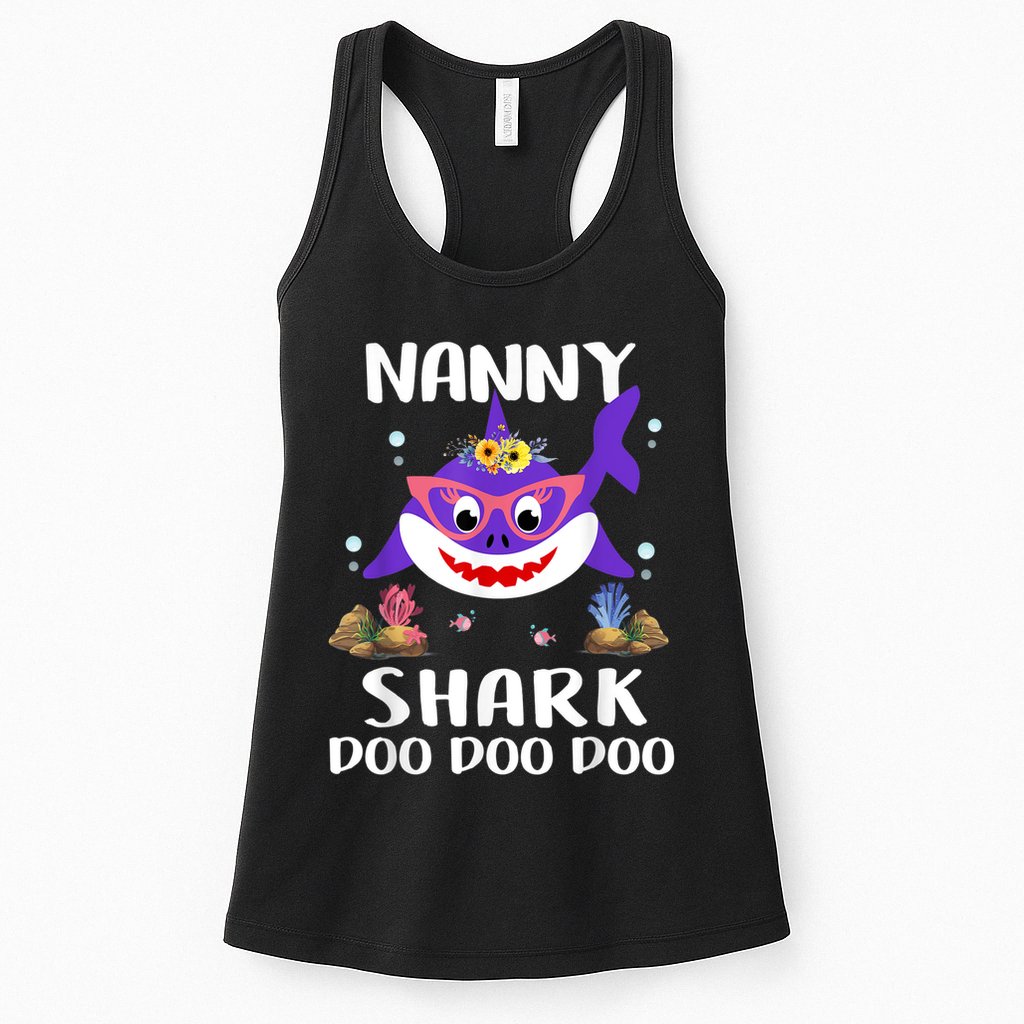 Nanny Shark Shirt Mothers Day Gift Idea For Mother Wife Womens Tank Top