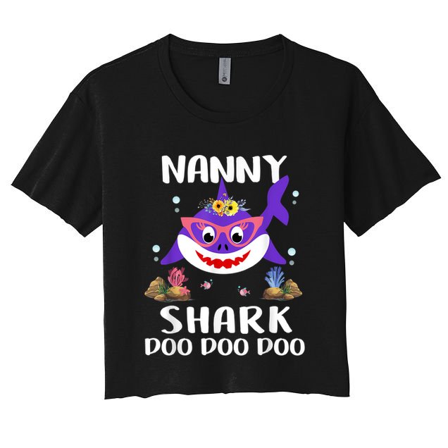 Nanny Shark Shirt Mothers Day Gift Idea For Mother Wife Crop Top