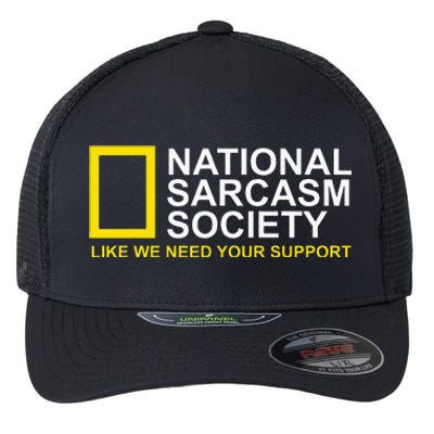 National Sarcasm Society Satirical Parody Design Men & Women Flexfit Unipanel Trucker Cap