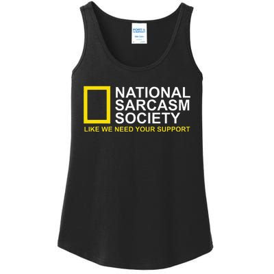 National Sarcasm Society Satirical Parody Design Men & Women Ladies Essential Tank