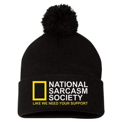 National Sarcasm Society Satirical Parody Design Men & Women Pom Pom 12in Knit Beanie