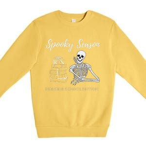 Nursing School Student Halloween Skeleton Premium Crewneck Sweatshirt