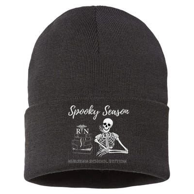 Nursing School Student Halloween Skeleton Sustainable Knit Beanie