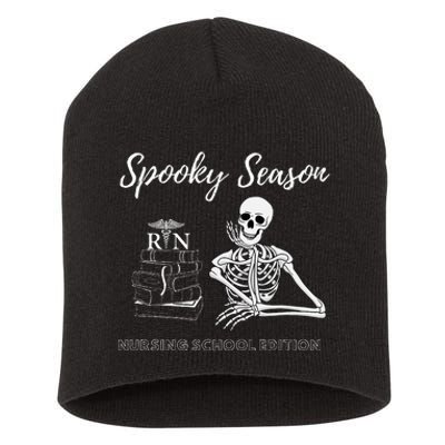 Nursing School Student Halloween Skeleton Short Acrylic Beanie