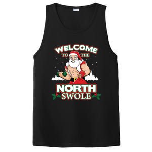 North Swole Santa Claus Weight Lifting Christmas Gym Workout Gift PosiCharge Competitor Tank