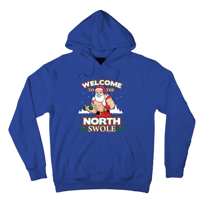 North Swole Santa Claus Weight Lifting Christmas Gym Workout Gift Hoodie