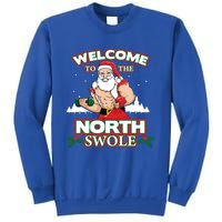 North Swole Santa Claus Weight Lifting Christmas Gym Workout Gift Sweatshirt