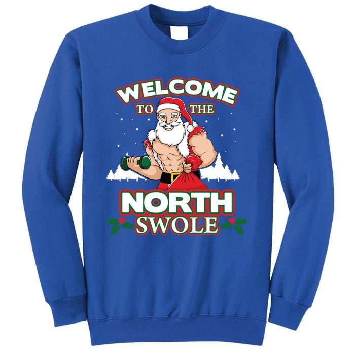 North Swole Santa Claus Weight Lifting Christmas Gym Workout Gift Sweatshirt