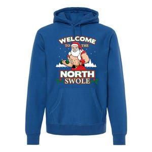 North Swole Santa Claus Weight Lifting Christmas Gym Workout Gift Premium Hoodie