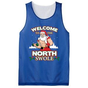 North Swole Santa Claus Weight Lifting Christmas Gym Workout Gift Mesh Reversible Basketball Jersey Tank