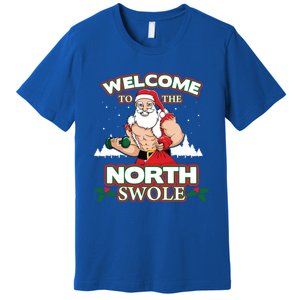 North Swole Santa Claus Weight Lifting Christmas Gym Workout Gift Premium T-Shirt