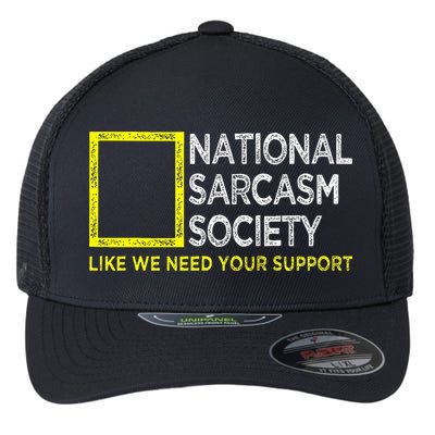National Sarcasm Society Satirical Vintage Design Sarcasm Flexfit Unipanel Trucker Cap