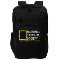 National Sarcasm Society Satirical Vintage Design Sarcasm Impact Tech Backpack